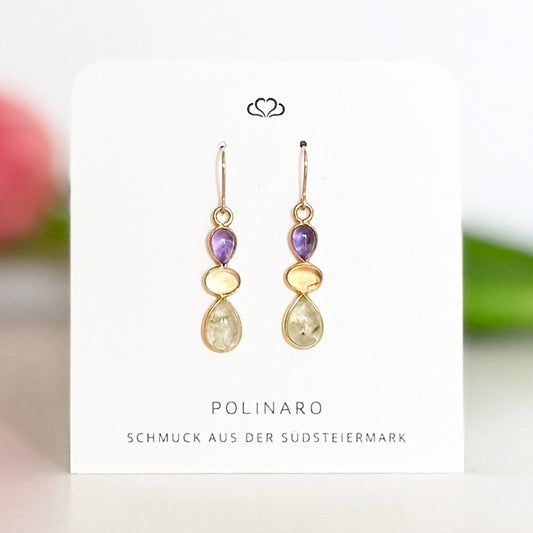 Ohrhänger Dirndl Amethyst und Prehnit