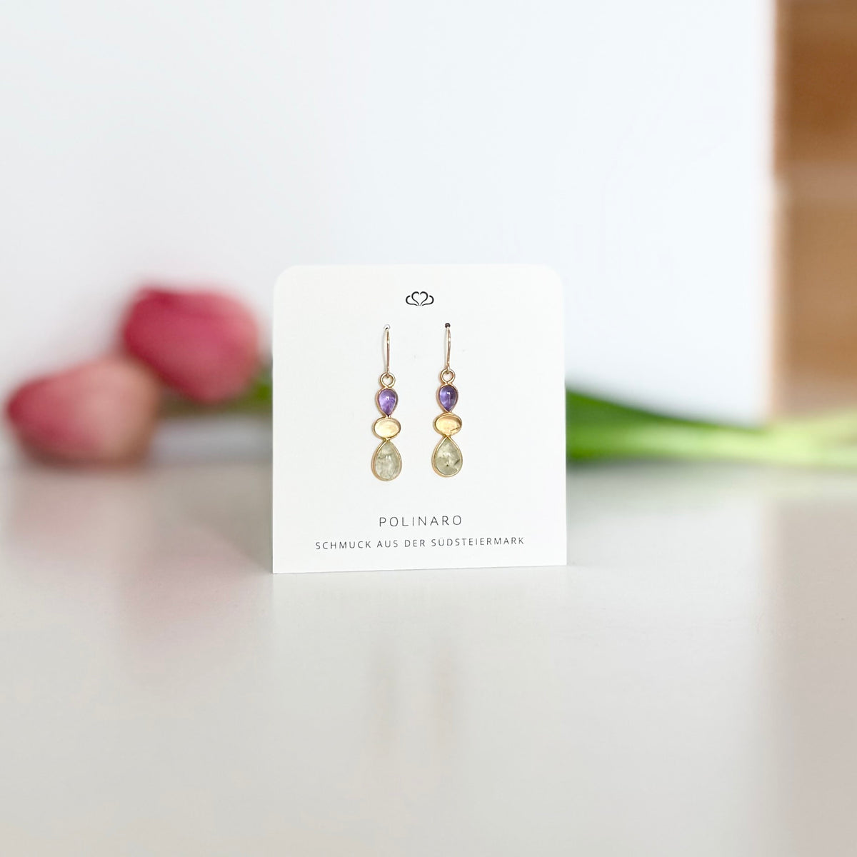 Ohrhänger Dirndl Amethyst und Prehnit